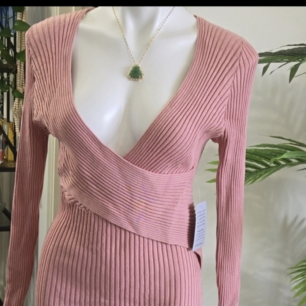 Pink Mini Sweater Dress